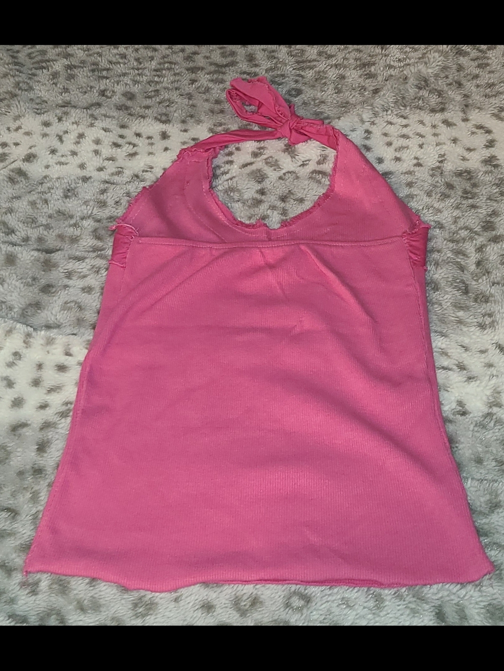Fuchsia Graphic Halter Tank Top Size Small - EUC - Picture 3 of 3